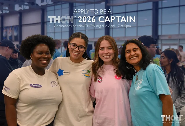 Applications to be a THON™ 2026
Captain are now LIVE! They are due online at think.THON.org by 5pm on April 17. Follow the link in our bio to join the fight against childhood cancer.